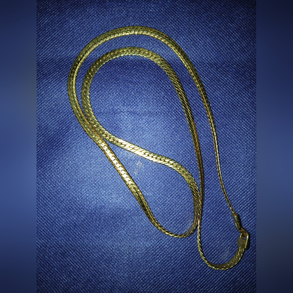 Vintage Napier 14 K Gold Herringbone Link 30” Necklace